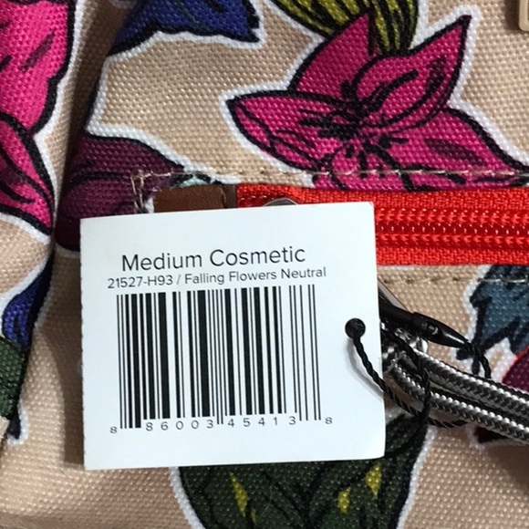 BNWT Vera Bradley Medium Cosmetic in Falling Flowers Neutral - Pretty! - Picture 5 of 5